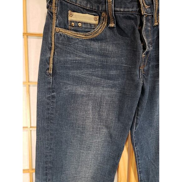 Guess Falcon Boot Cut Butterfly Jean 31 Distressed Wash Embroidered - Picture 5 of 16